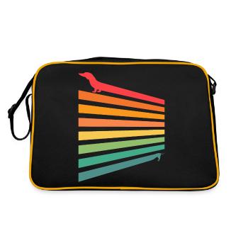 Tenue d’ami de chien, teckel de chien meilleur ami - Sac Retro - noir/or - Dos