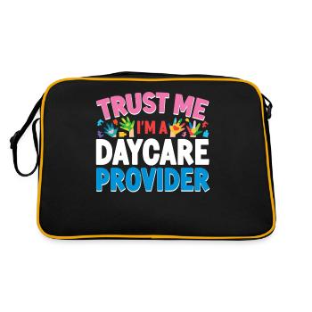 Childcare Daycare Provider Teacher - Retro Bag - black/gold - Back