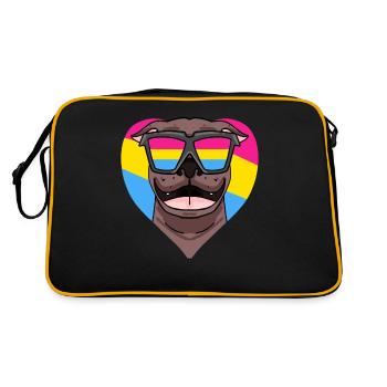 Pansexual Pit Bull Terrier Dog Gift - Retro Bag - black/gold - Back