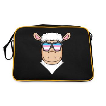 Transgender Transsexual Sheep Gift - Retro Bag - black/gold - Back
