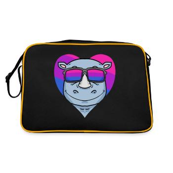 Bisexual Rhino Bisexuality Gift - Retro Bag - black/gold - Back