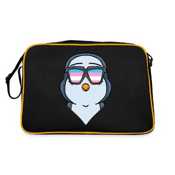 Transgender Transsexual Penguin Gift - Retro Bag - black/gold - Back
