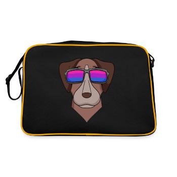 Bisexual Pointer Dog Gift - Retro Bag - black/gold - Back