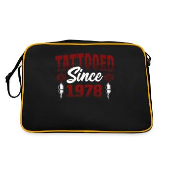 Tattooed Since 1978 Red Rose Theme - Retro Bag - black/gold - Back