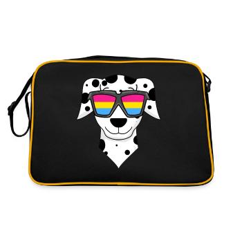 Chien dalmate pansexuel - chien avec lunettes - Sac Retro - noir/or - Dos
