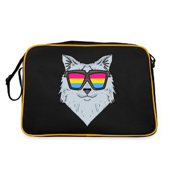 Chat sibérien pansexuel - Chat avec lunettes - Sac Retro - noir/or - Dos