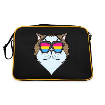 Chat persan pansexuel - Chat avec lunettes - Sac Retro - noir/or - Dos