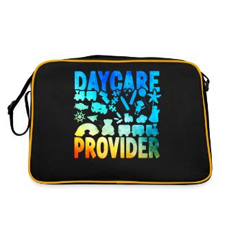 Childcare Daycare Provider Teacher - Retro Bag - black/gold - Back