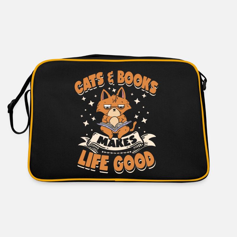 Book Is Good Cat Makes It Better | Retro Bag