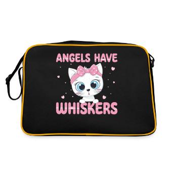 Angels Have Whiskers | Cute Cat Shirt - Retro Bag - black/gold - Back