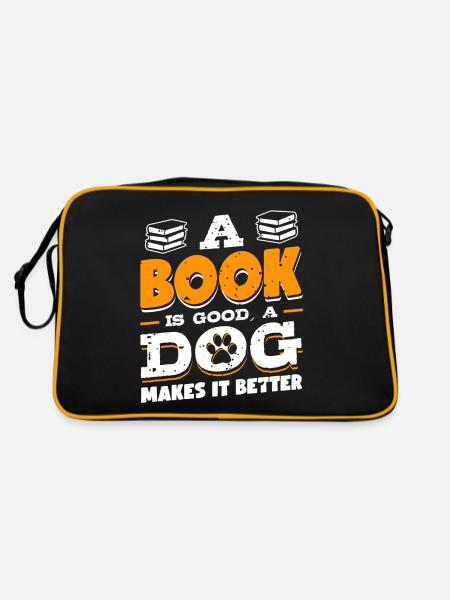 Book Is Good Cat Makes It Better | - Sac Retro - noir/or - Dos