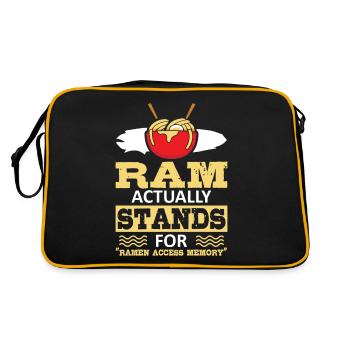 Ramen Access Memory | Ramen Lover Shirt | Ramen - Retro Bag - black/gold - Back
