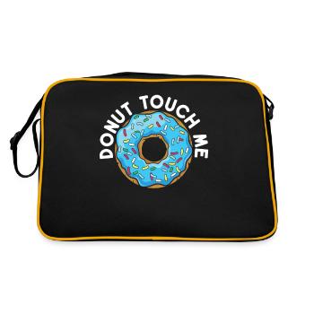 Donut Touch Me | Donut Lover Tshirt | Drôle de beignet - Sac Retro - noir/or - Dos