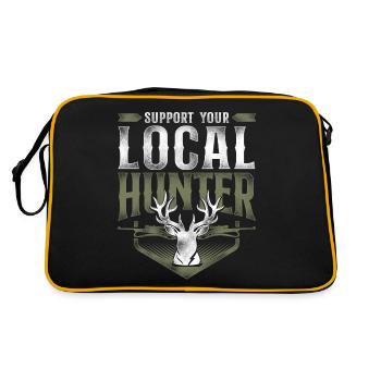 Buck Deer Hunting Hunter Vintage - Retro Bag - black/gold - Back