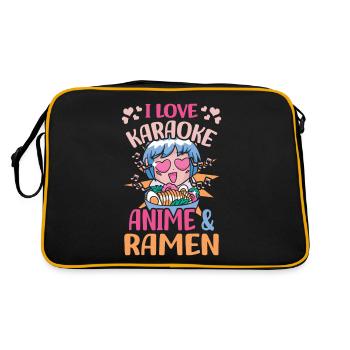 Karaoké Anime | Anime Lover | Amateurs d’anime | - Sac Retro - noir/or - Dos