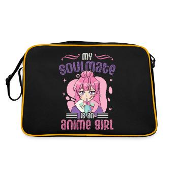 My Soulmate Is An Anime Girl | - Retro Bag - black/gold - Back