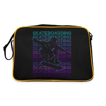 Skateboarding Skateboarder Skateboard Retro - Retro Bag - black/gold - Back