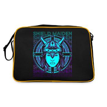 Schildmaid Schildmaid Wikinger Nordische Mythologi - Retro Tasche - Schwarz/Gold - Hinten