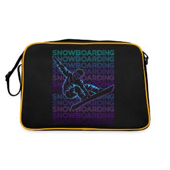 Snowboarding Snowboarder Snowboard Retro - Retro Bag - black/gold - Back