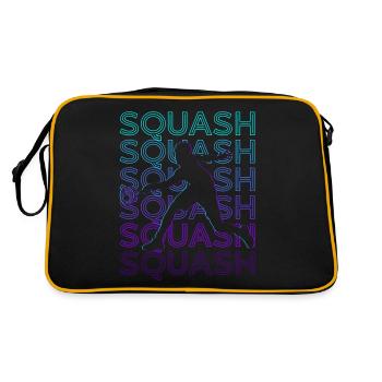 Squash-Spieler Retro - Retro Tasche - Schwarz/Gold - Hinten