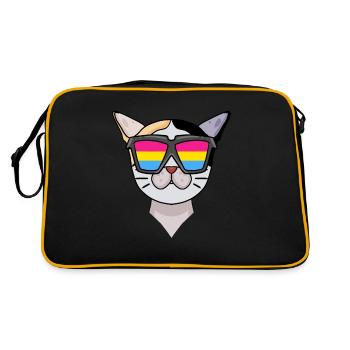 Pansexual Japanese Bobtail Longhair Cat - Retro Bag - black/gold - Back