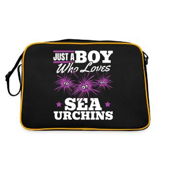 Nur ein Junge, der Seeigel liebt - Retro Tasche - Schwarz/Gold - Hinten