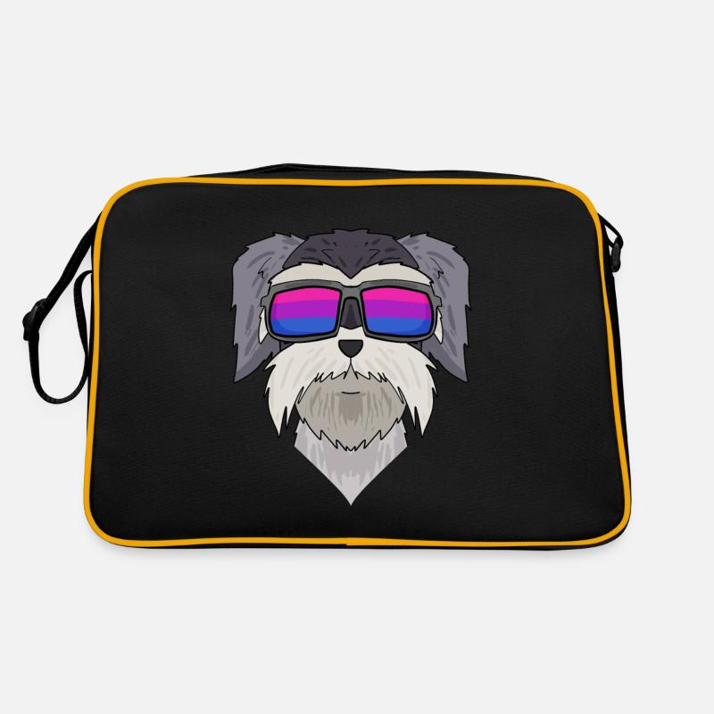 Bisexuell Schnauzer Hund Geschenk - Retro Tasche - Schwarz/Gold