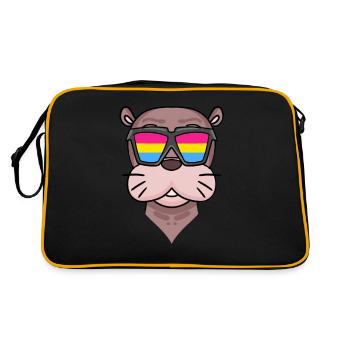 Lion de mer pansexuel - Lion de mer avec lunettes - Sac Retro - noir/or - Dos