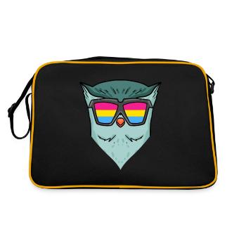 Pansexuell Eule - Eule mit Brille - Retro Tasche - Schwarz/Gold - Hinten
