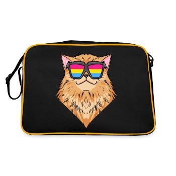 Chat persan pansexuel - Chat avec lunettes - Sac Retro - noir/or - Dos