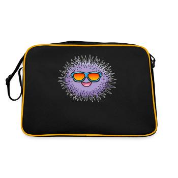 Funny sea urchin with sunglasses Funny sea urchin - Retro Bag - black/gold - Back