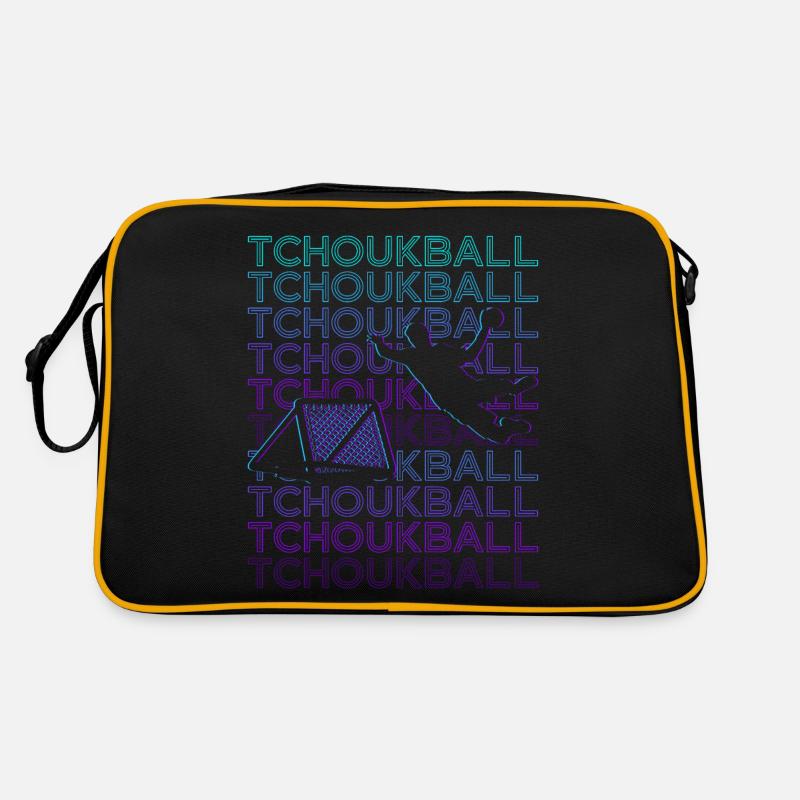 Tchoukball Spieler Retro - Retro Tasche - Schwarz/Gold