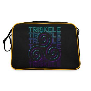Triskele Triskelion Old Celtic symbol - Retro Bag - black/gold - Back