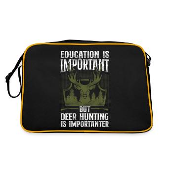 Buck Deer Hunting Hunter Vintage - Retro Bag - black/gold - Back