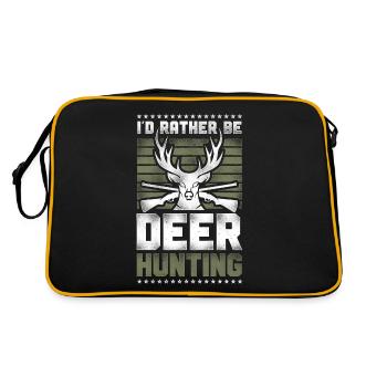 Buck Deer Hunting Hunter Vintage - Retro Tasche - Schwarz/Gold - Hinten
