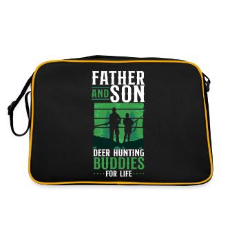 Buck Deer Hunting Hunter Father - Retro Bag - black/gold - Back