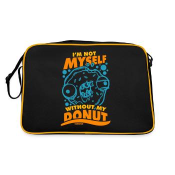 Donut Süssigkeiten Donuts Essen Bäcker Geschenk - Retro Tasche - Schwarz/Gold - Hinten