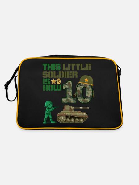Ce petit soldat est maintenant 10 Char de l’Armée 10. - Sac Retro - noir/or - Dos