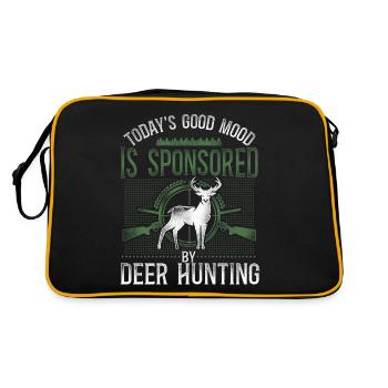 Buck Deer Hunting Hunter Vintage - Retro Tasche - Schwarz/Gold - Hinten