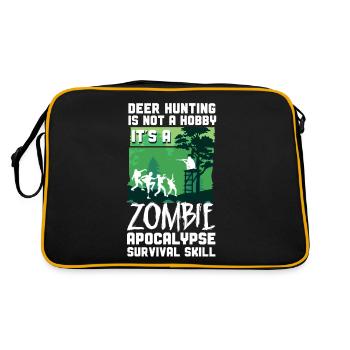 Buck Deer Hunting Hunter Zombie - Retro Tasche - Schwarz/Gold - Hinten