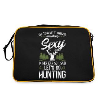 Buck Deer Hunting Hunter Vintage - Retro Tasche - Schwarz/Gold - Hinten
