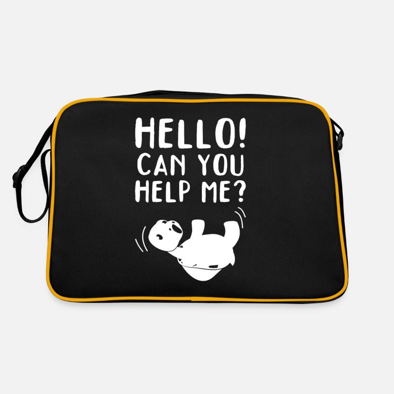 Turtle Funny Hallo! Kannst du mir helfen? Lustige Retro Tasche