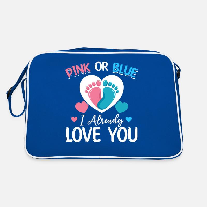 Rosa oder Blau Ich liebe dich schon Neugeborenes Retro Tasche
