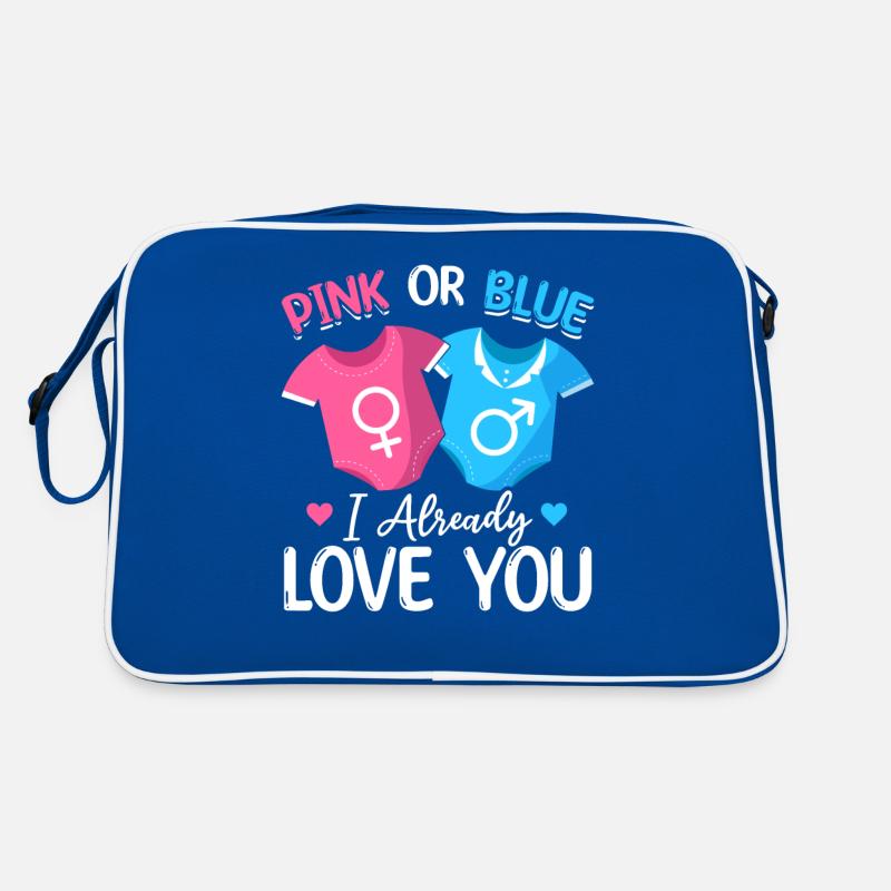 Rosa oder Blau Ich liebe dich schon - Baby Retro Tasche