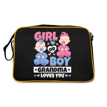 Fille ou garçon grand-mère vous aime - sexe de la - Sac Retro - noir/or - Dos
