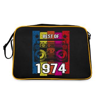 Meilleur de 1974 Stéréo Radio Cassette Player - Sac Retro - noir/or - Dos
