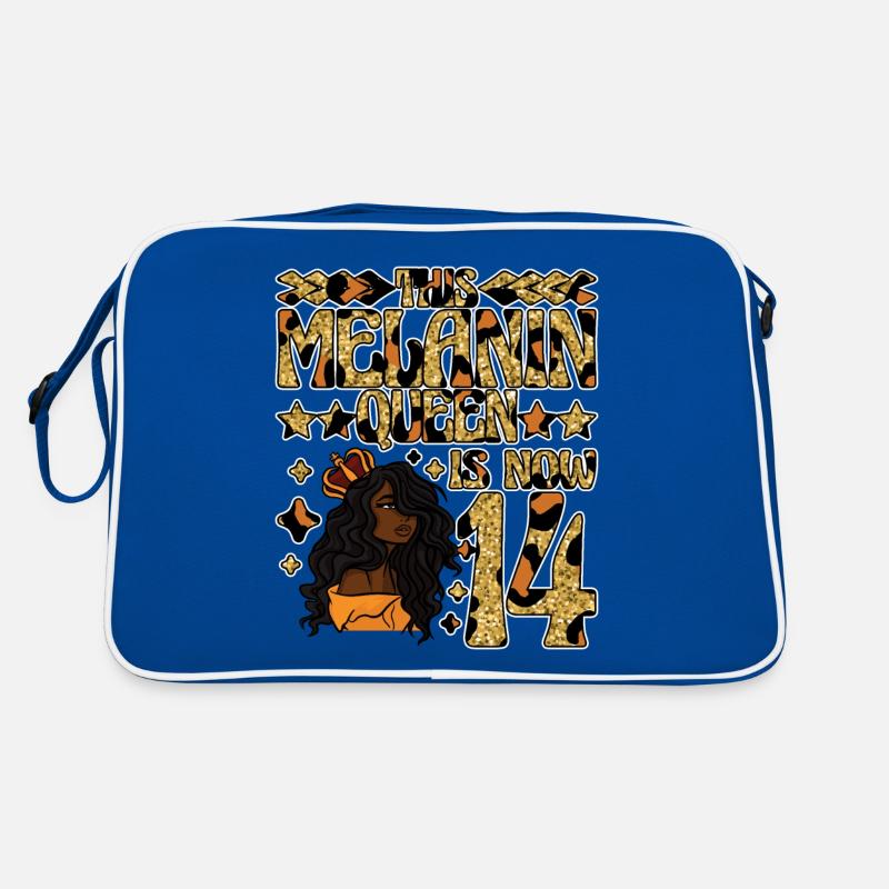 Diese Melaninkönigin Ist Jetzt 14 Schwarzer Retro Tasche