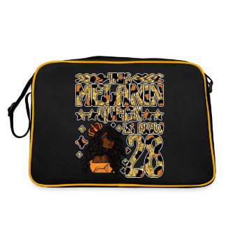 Diese Melanin Queen Ist Jetzt 28 Schwarzer - Retro Tasche - Schwarz/Gold - Hinten