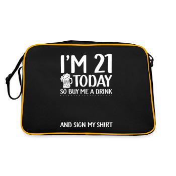 Ich Bin Heute 21, Also Kauf Mir Einen Drink | - Retro Tasche - Schwarz/Gold - Hinten