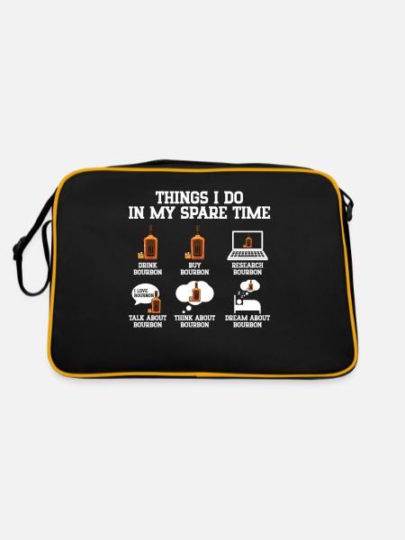 Ce que je fais pendant mon temps libre | Bourbon - Sac Retro - noir/or - Dos